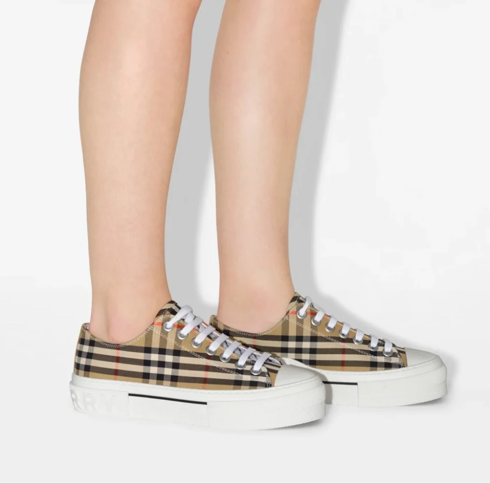 NEW! Burberry Jack Vintage Check Platform Low Top Sneakers Size 5.5 - Picture 3 of 16
